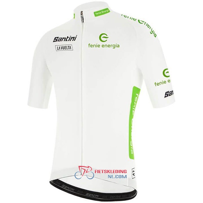 Vuelta Espana Fietsshirt Met Korte Mouwen 2020 en Korte Koersbroek Wit